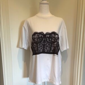 Alexander McQueen Black and White Graphic Short Sleeve Tee